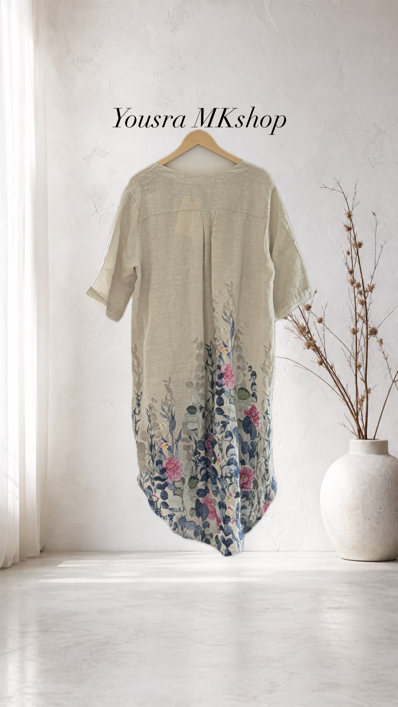 Chemise longue Botanique Beige 🇮🇹