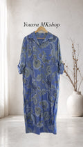 Chemise longue Paisley Bleu Poudre 🇮🇹