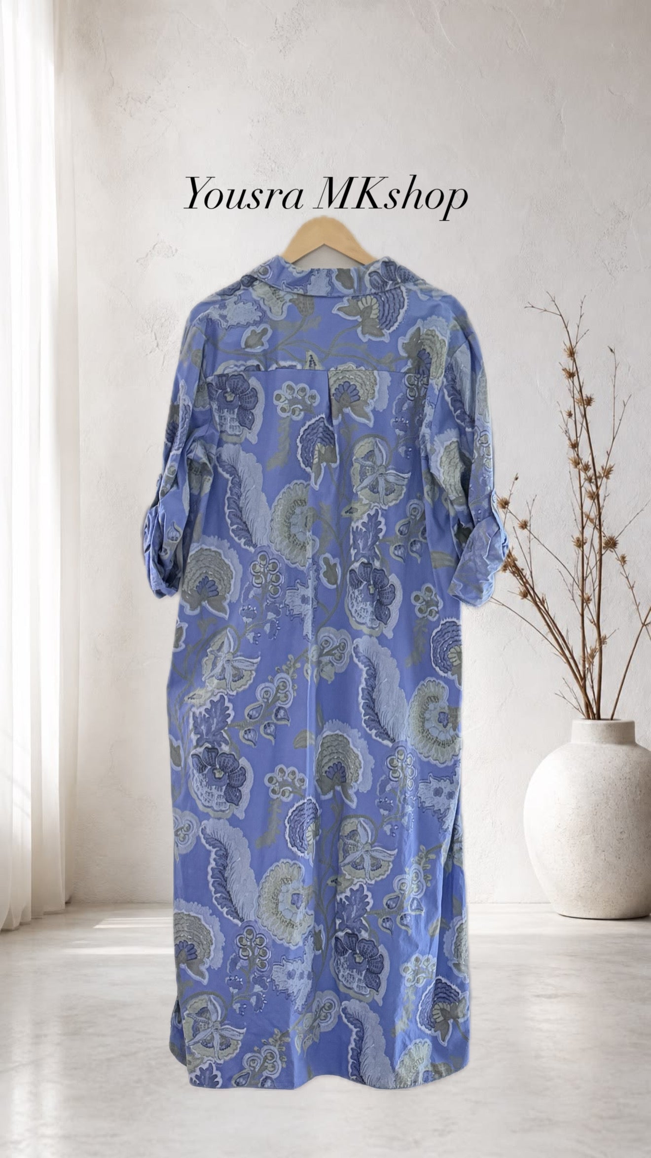 Chemise longue Paisley Bleu Poudre 🇮🇹