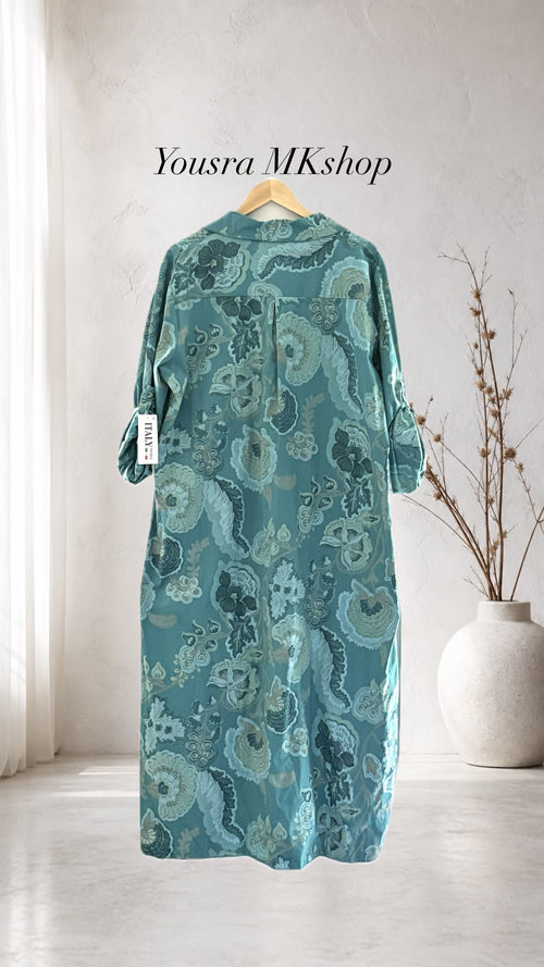 Chemise longue Paisley Turquoise 🇮🇹