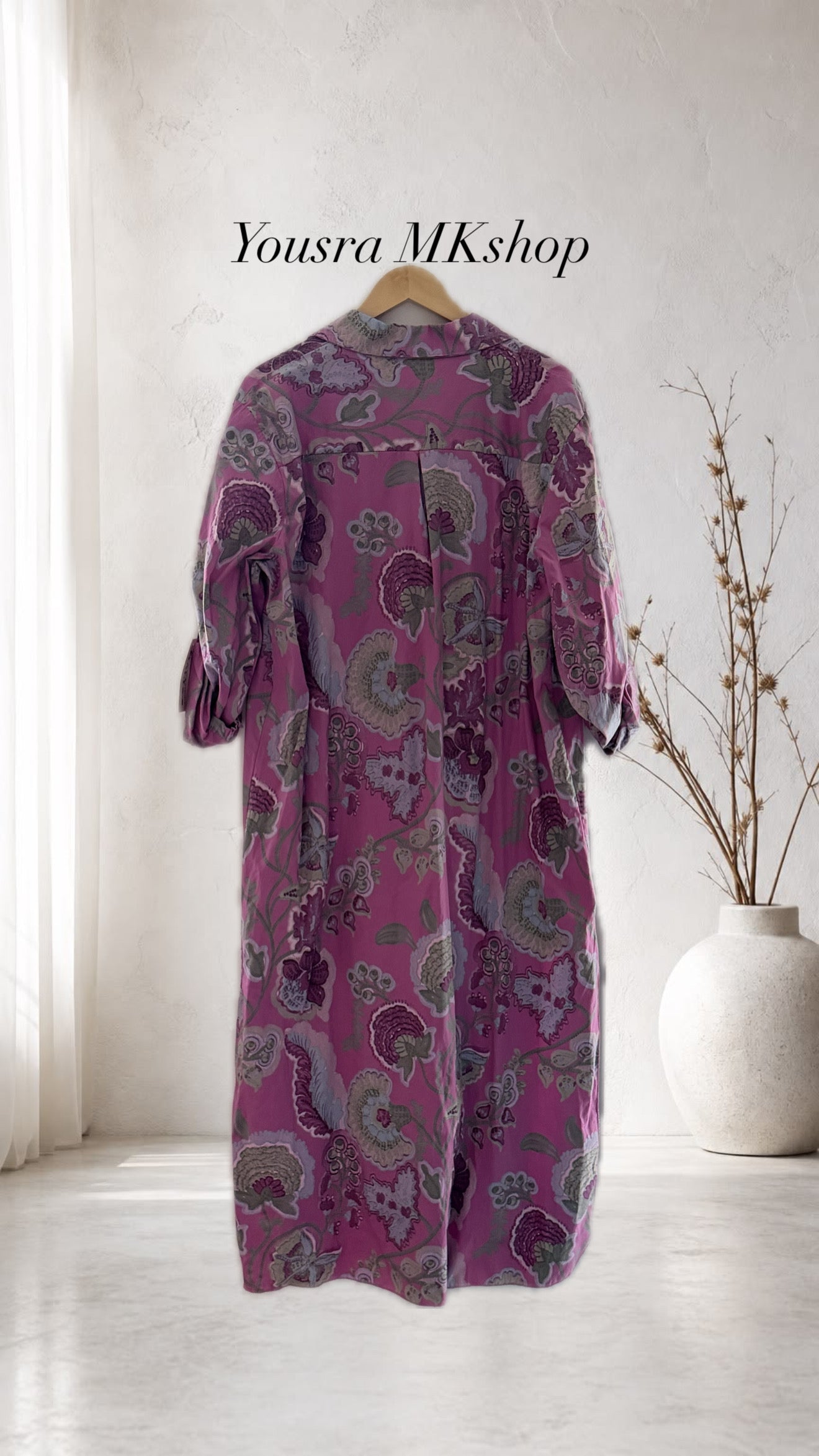 Chemise longue Paisley Magenta 🇮🇹